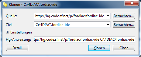 Select desired HG repository