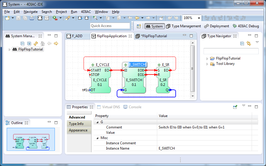 change instance name by double click or property view